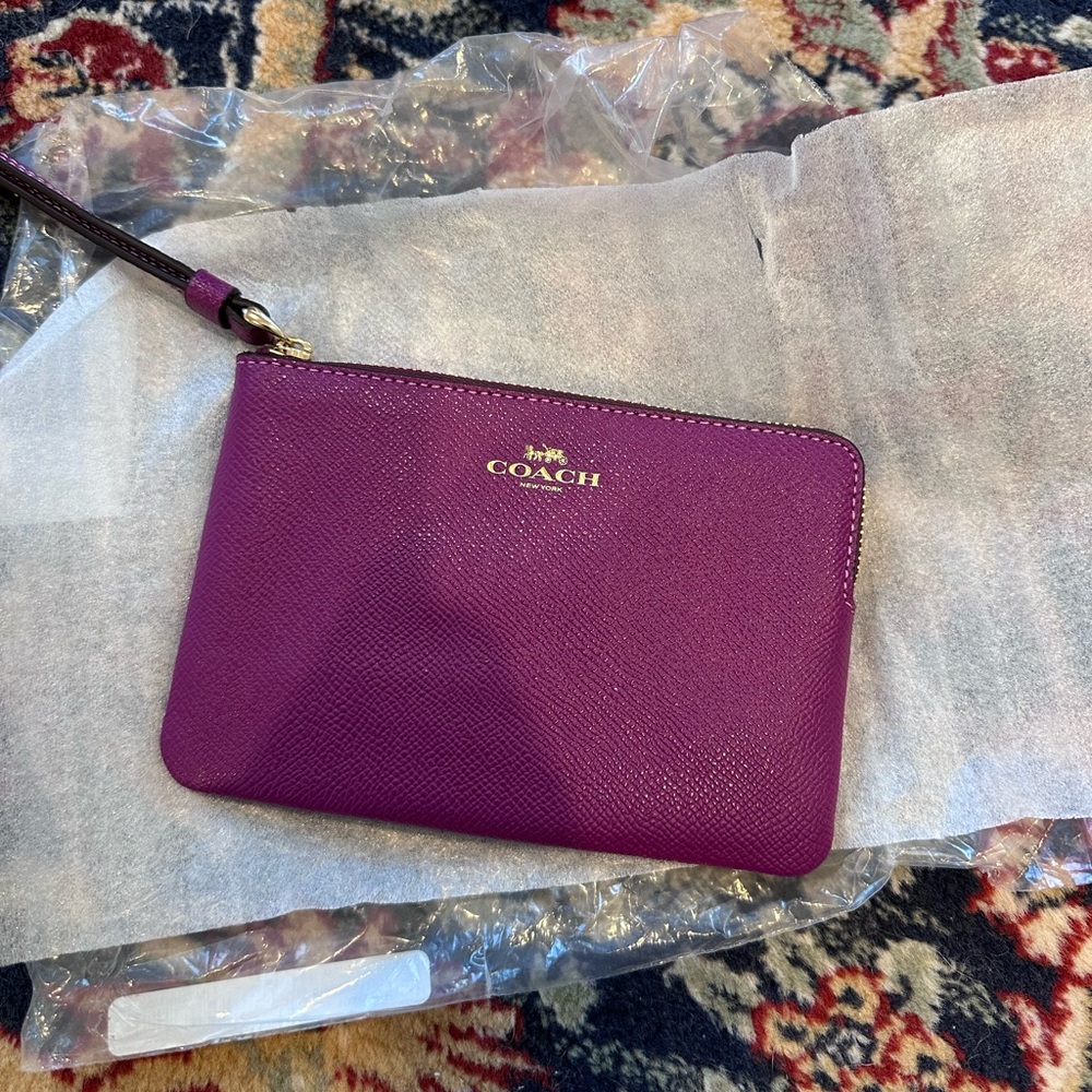 Coach corner zip wristlet